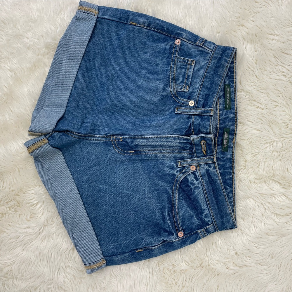 Wild Fable Blue Jean Shorts High-Waisted Cuffed